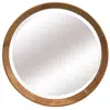 Image de Miroir bois rond biseauté 52,6cm naturel