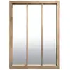 Image de Miroir fenêtre 3 bandes en bois 85 x 113 cm