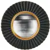 Image de Miroir fleur convexe noir et doré 26cm