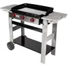 Image de Plancha gaz sur chariot métal argent 63x45x23 cm