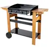 Image de Plancha au gaz 2 brûleurs 6kw et desserte en bois