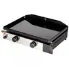 Image de Plancha à gaz avec tableau de bord métal/inox noir 58.5x41x18.5 cm