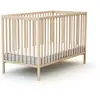 Image de Lit bébé en bois hêtre brut 60 x 120 cm