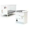Image de Chambre bébé lit et commode à langer en bois panda blanc