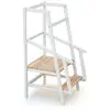 Image de Tour d'observation/apprentissage enfant en bois blanc et hêtre verni