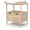 Image de Meuble à langer 2 portes en bois hêtre brut