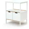Image de Meuble à langer 2 portes en bois blanc et hêtre brut