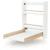 Image de Table à langer murale rabattable en bois blanc et hêtre verni