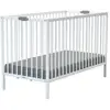 Image de Lit bébé pliant en bois blanc 60 x 120 cm