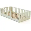 Image de Lit enfant au sol en bois 70x140 - blanc perle