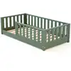 Image de Lit enfant au sol en bois 70x140 - vert sauge