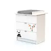 Image de Commode à langer 3 tiroirs en bois panda blanc