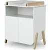 Image de Meuble à langer 2 portes, 1 niche en bois blanc et hêtre