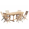 Image de Table de jardin et chaises en bois teck 8/10 personnes