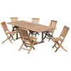 Image de Table de jardin et chaises en bois teck 8/10 personnes