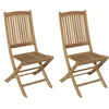 Image de Ensemble de 2 chaises de jardin en bois teck