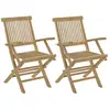 Image de Ensemble de 2 fauteuils de jardin en bois teck