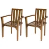 Image de Ensemble de 2 fauteuils empilables en teck huilé