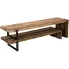 Image de Meuble tv 2 niveaux en teck recycl  acacia mahogany m tal noir
