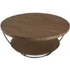 Image de Table basse coque 2 plateaux en teck recyclé métal noir l80