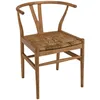 Image de Chaise marron en bois de teck recyclé dossier arrondi
