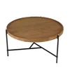 Image de Table basse ronde plateau en bois de teck recyclé d74