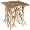 Image de Table d'appoint nature plateau en teck pieds bois flotté l55