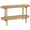 Image de Console en mindi avec tablette sup rieure en rotin naturel