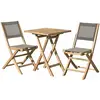 Image de Table de jardin et chaises en teck et textilene 2 personnes