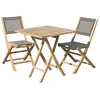 Image de Table de jardin et chaises en teck et textilene 2 personnes