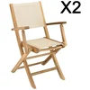Image de Lot de 2 fauteuils pliants textil ne couleur beige