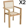 Image de Lot de 2 fauteuils empilables textilène couleur beige