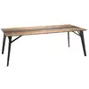 Image de Table à manger plateau en teck recyclé métal pieds métal noir l220