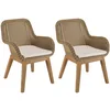 Image de Lot de 2 fauteuils jardin rotin synth tique et coussin, pieds droit