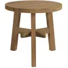 Image de Table d'appoint de jardin ronde en teck recycl  naturel d47