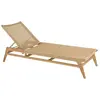 Image de Bain de soleil en teck naturel et rotin synthétique beige