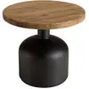 Image de Table d'appoint ronde pin recyclé pied métal noir d50