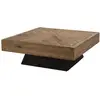 Image de Table basse carrée en pin recyclé piètement noir l99