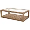 Image de Table basse 1 plateau verre 1 plateau bois en pin recyclé l140