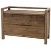 Image de Commode 2 tiroirs en pin recycl  et poign es en m tal noir