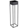 Image de Sellette carr e / porte plantes gm noire pi tement m tal