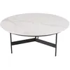 Image de Table basse ronde 78x78cm plateau effet marbre piètement métal