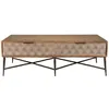 Image de Table basse rectangulaire en bois de manguier 2 tiroirs
