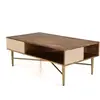 Image de Table basse rectangulaire en bois de manguier 2 niches