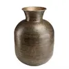 Image de Vase alu couleur laiton noir antique effet martelé H75cm