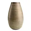 Image de Vase alu vert vieilli motifs arabesques fleuris H70cm