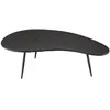 Image de Table basse ovoïde plateau texturé noir mat pieds en fer noir