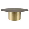 Image de Table basse ronde plateau en fer noir pied strié doré d110