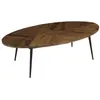 Image de Table basse ovale 135x70cm plateau chevrons