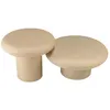 Image de Set de 2 tables basses forme champignon en fer beige mat